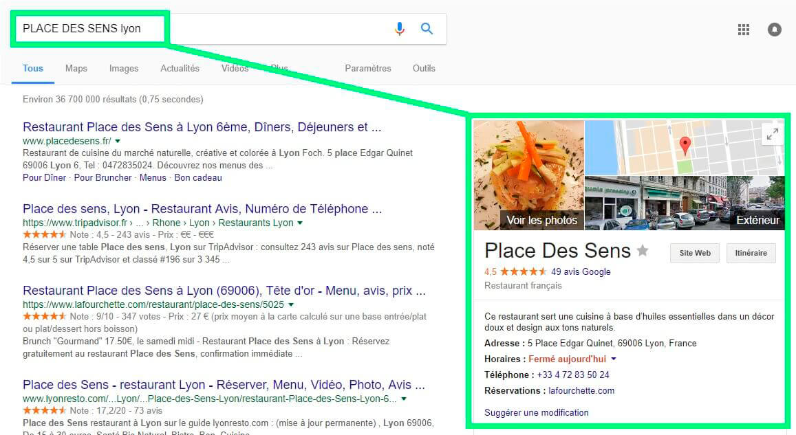 Google My business référencement naturel SEO