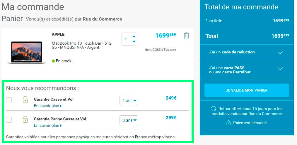 Panier moyen e-commerce services supplémentaires (1)