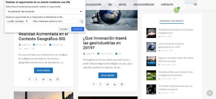 Seguimiento de contenidos mas vistos en el blog con Píxel