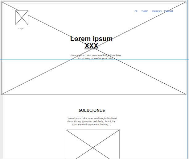 Wireframes sitio web